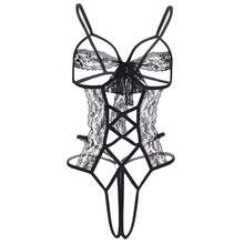 一件蕾丝腰部蝴蝶结性感连体衣，露背设计，带有束缚元素，非常适合情人节、周年纪念日、约会、送礼、蜜月，打造性感造型