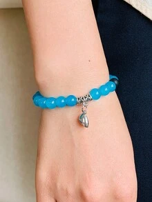 2pcs/Set Glass Heart Magnetic Couple Bracelets