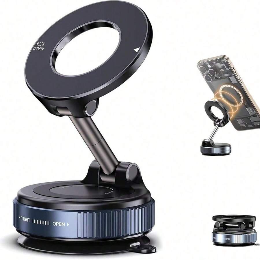 Multifunctional Car Mobile Phone Holder Center Console Anti-Shake Navigation Magnetic Vacuum Chuck Bracket Universal Rotating Bracket - K007-1件 - 查看 1
