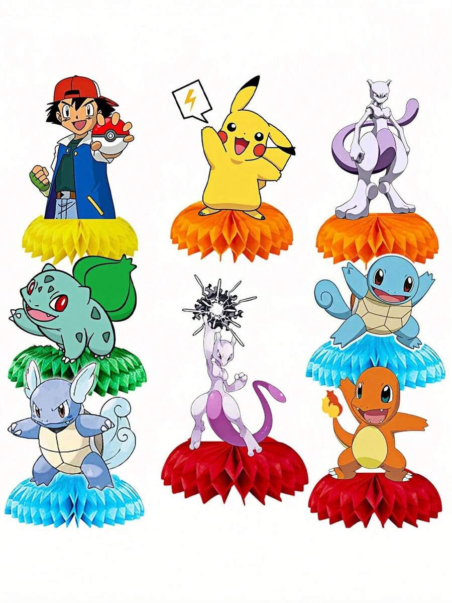 pokemon Pok é Mon Birthday Party Supplies Set - Children's Theme Celebration Table Decorations, Center Decorations - Multicolor - View 1