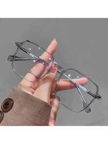 Neutral Casual Retro Geometric Fashion Flat Mirror, Clear Transparent Lens Fashion Glasses, Suitable For Various Clothing, Street Styles, Travel, And Beaches - Nhiều màu - Xem 13