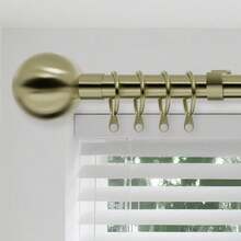 Curtain Pole Extendable Metal Chrome 28mm With Finials Rings Hooks Rod Fittings - Antique Brass - View 2