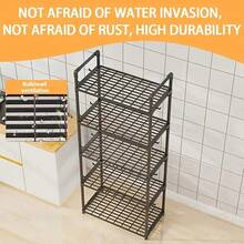 1pc Kitchen Microwave Oven Rack, Floor-Standing Multi-Layer Storage Rack For Bathroom, Kitchen, Living Room, Multi-Function Organizing Shelf - Multicolor - View 7