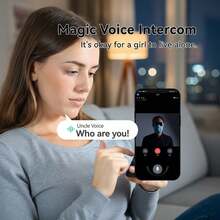 1个迷你WiFi视频门铃，带摄像头，无线智能手机控制，智能视频门铃，双向通话，拍照/录像，变声器，内置400mAh USB可充电电池 - 黑色 - 查看 7