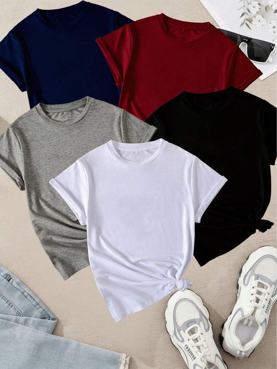 Women T-Shirts - 5PCS Multicolor 2 - View 1
