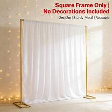 2m Tall Balloon Arch Kit - Wedding, Valentine's Day & New Year Decor With Gold Stand | Reusable Photo Backdrop For Carnival, Birthday, Baby Shower & Outdoor Garden Party - Gold - View 11