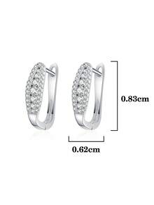 BLOVEMEE 2pcs Luxury 925 Sterling Silver 0.5Carat X 2 Moissanite U-Shaped Fashion Earrings, Suitable For Women's Daily Wear, Party, Holiday, Mother's Day, Wedding Anniversary, Birthday, Shiny Jewelry Gift - EH0150M - View 4