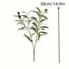1/3/4/5/6pcs Artificial Green Plant Stems, Olive Tree Branches For Home Vase And Wedding Decor, Fake Gypsophila Flower Bouquet For Outdoor Garden, Birthday Party, Bridal Bouquet, Home Living Room Bedroom Windowsill Vase Decoration, New Year Decor - Olive Branch - View 6