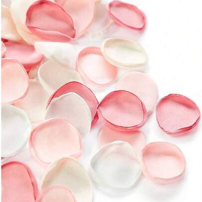 50/100片丝绸玫瑰花瓣，婚礼花瓣，柔和粉色调花瓣，人造玫瑰花瓣，装饰花瓣，适用于求婚篮、走道装饰、新娘送礼会、餐桌装饰