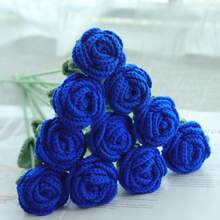 1/3/6/10 bông hoa hồng móc thủ công, hoa trang trí, hoa nhân tạo, hoa làm từ sợi len. Trang trí nhà cửa cho phòng ăn, phòng khách, phòng ngủ, đám cưới, tiệc tùng. Bó hoa tự làm thích hợp làm quà tặng cho người yêu, quà tặng cho mẹ, quà tặng cho giáo viên, quà tặng sáng tạo. Thích hợp cho trang trí mùa xuân/hè, năm mới, ngày Valentine, sinh nhật, lễ Phục sinh hoặc làm quà tặng. - Xanh đậm - Xem 4