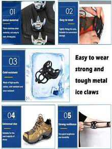 Universal 8-Peg/5-Peg Snow And Ice Climbing Traction Shoes With Anti-Slip Features, Suitable For Both Women And Men. Comfortable, These Shoes Are Perfect For Hiking, Skiing, Snowboarding, Snow Sports Equipment, Hiking Accessories. The Stable And Snug Design, High-Quality Construction, Include Shoe Ice Claws, Shoe Traction Nails, Hiking Accessories, Climbing Equipment, And Survival Supplies. - Multicolor - View 2