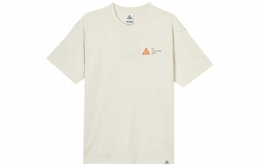 Nike ACG DRI-FIT SS25 时尚百搭运动休闲短袖T恤,男款,米色 - 白色 - 查看 1