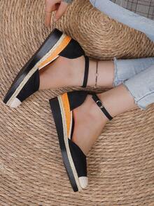 Giày sandal đế xuồng khoét lỗ kiểu dáng mới mùa thu sớm 2026 của châu Âu và Mỹ dành cho nữ, giày đế xuồng kiểu ngư dân. - màu đen - Xem 5