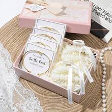 DEEKA 12 Pcs Bridesmaid Proposal Gifts, Pearl Hair Claw Clips & Bridesmaid Knot Bracelet Bachelorette Party Wedding Favors Bridal Party Present Hair Accessories Women(Gold Bracelets)Valentine's Day DFOJ - 金手鐲 - 查看 5