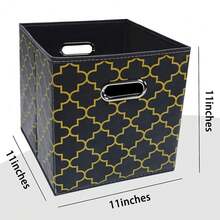 Black Foldable Storage Cubes Bins , Fabric Storage Box Cubes Organizer Baskets With Dual Handles For Home Organizer Grey Gold - 灰金色 - 查看 3