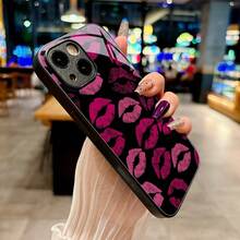 Kiss Marks Pop Art Style Fashion Statement High-End Fashion,Shockproof,Stain-Resistant And Durable Creative Glass Phone Case For IPhone 17/17Air/17Pro/17ProMax/16/15/14/14Plus/Pro/ProMax/13/12/11/Pro/ProMax,The Perfect Festival Gift - Bạc - Xem 4