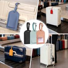 VINCAN 3件套可调节PU皮革行李牌，可书写，适用于背包、行李箱，母亲节礼物，旅行必备，大容量，邮轮必备