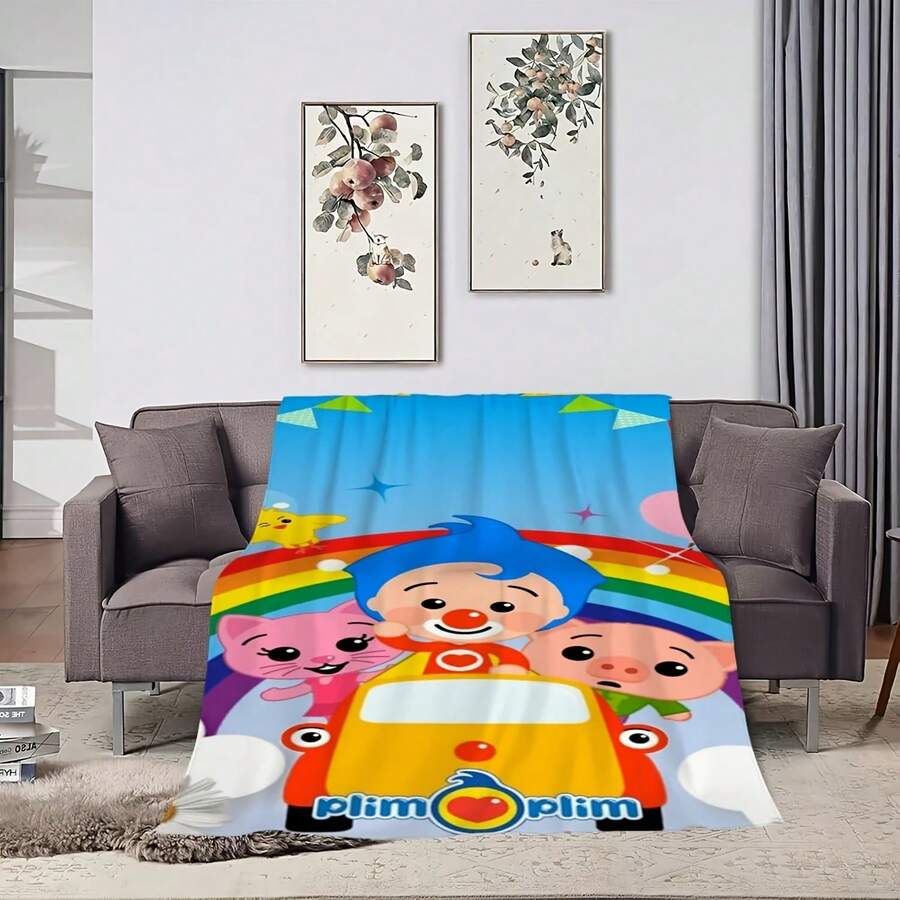 Cartoon P-Plim P-Plim Printed Comfortable And Soft Sofa, Living Room Bed, Bedroom Blanket Suitable For Travel And Gifts - hình dạng - Xem 1