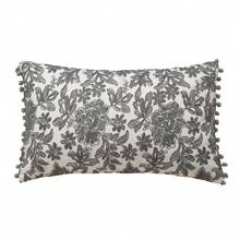 1 buah Sarung Bantal Lempar/Bantal Pinggang Bulu Imitasi Bordir Renda Abu-abu, Cocok untuk Kamar Tidur, Ruang Tamu, Sofa - Grey - View 12