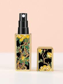 1pc 5ML Black Gold Square Perfume Sample Bottle, Refillable Travel Size Perfume Bottle