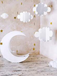 16pcs Fluffy Felt 3D Cloud Decor, Suitable For Ceiling And Wall, Hanging Cloud Decor, Multipurpose Party Decoration, Realistic Fluffy Clouds For Room, Wedding, Birthday Party Decoration, Hanging Cloud Decor, Event And Party Supplies, Holiday Decoration - Multicolor - View 5