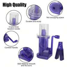 Máy đan cầm tay 1 chiếc - Kiểu dáng đẹp và hệ thống vận hành trực quan, máy đan cuộn len tại nhà, máy đan cuộn len thủ công trang trí, kẹp đan cuộn len tự làm tại nhà, dụng cụ đan vòng tay thủ công đơn giản, thích hợp để đan áo len, làm đồ dệt kim, chất liệu nhựa bền, dành cho người đam mê thủ công, phụ kiện thủ công dành cho người lớn. - Nhiều màu - Xem 3