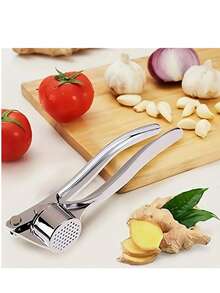 1-Piece Manual Garlic Press, Garlic Paste Presser, Garlic Paste Slicer, Garlic Paste Grinder, Garlic Peeler, Nut Multifunctional Set - Silver - View 7