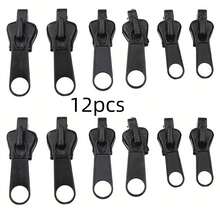 6 件/12 件/24 件多功能塑料轻质拉链头，2 个大号，2 个中号，2 个小号，服装、行李箱、床上用品、缝纫配件