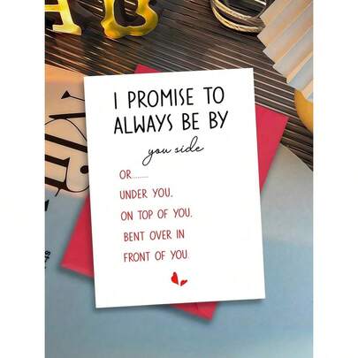 1 pieza Tarjeta romántica del Día de San Valentín - Cita "Siempre a tu lado", mensaje de amor sincero preparado para parejas, regalo perfecto para esposo, esposa, novio, novia, incluye sobre