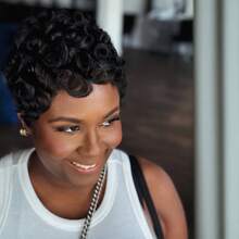 Human Hair Curly Wave Short Wigs For Women Black Color Pixie Cut Wig For Human Hair Bobbi Boss Wig Black Wave Glueless Short Wigs For Women Human Hair 99J Burgundy, 4# Brown Colored Layered Pixie Wigs Real Human Hair Short Haircut Wig None Lace Front Wig Full Machine Made Wig - 彩色 - 查看 4