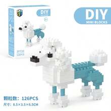 1pc Cartoon Building Blocks Mini Multi-Style Choice Animal Dog Dachshund / Labrador / Schnauzer / Shiba Inu / Poodle Teddy Pet Dog Companion DIY Assembly Educational Building Block Set Home Decor Birthday Gift - 彩色 - 查看 16