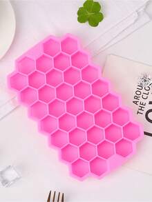 1pc Silicone Honeycomb Ice Cube Tray With Lid, 37 Grids Stackable Ice Cube Mold, Easy Release Ice Cube Maker, Back To School Season - Multicolor - View 1