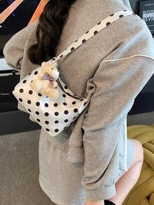 1个迷你波点单肩包，小巧手提包，休闲托特包，新款女士钱包，波点手提包（不含吊坠配件） - 彩色 - 查看 2