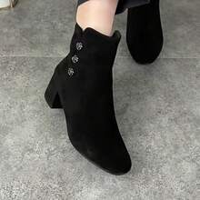 Women Mid-Calf Boots - 黑色單裡 - 查看 9
