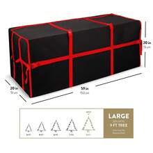 Wide Christmas Tree Storage Bag - Maximum Accessibility - Fits 9 Ft Trees - 600D Oxford Fabric Christmas Tree Bag For Storage Box For Xmas - Strong, Durable Straps & Handles - Card Slot -Black - Black - View 7