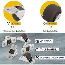 Mini ruedas rígidas de 1/2 pulgada de perfil bajo, rueda pequeña de dirección única, ruedas fijas de goma con placa superior de acero para electrodomésticos pequeños, muebles, proyectos de bricolaje - 8 - Ver 2