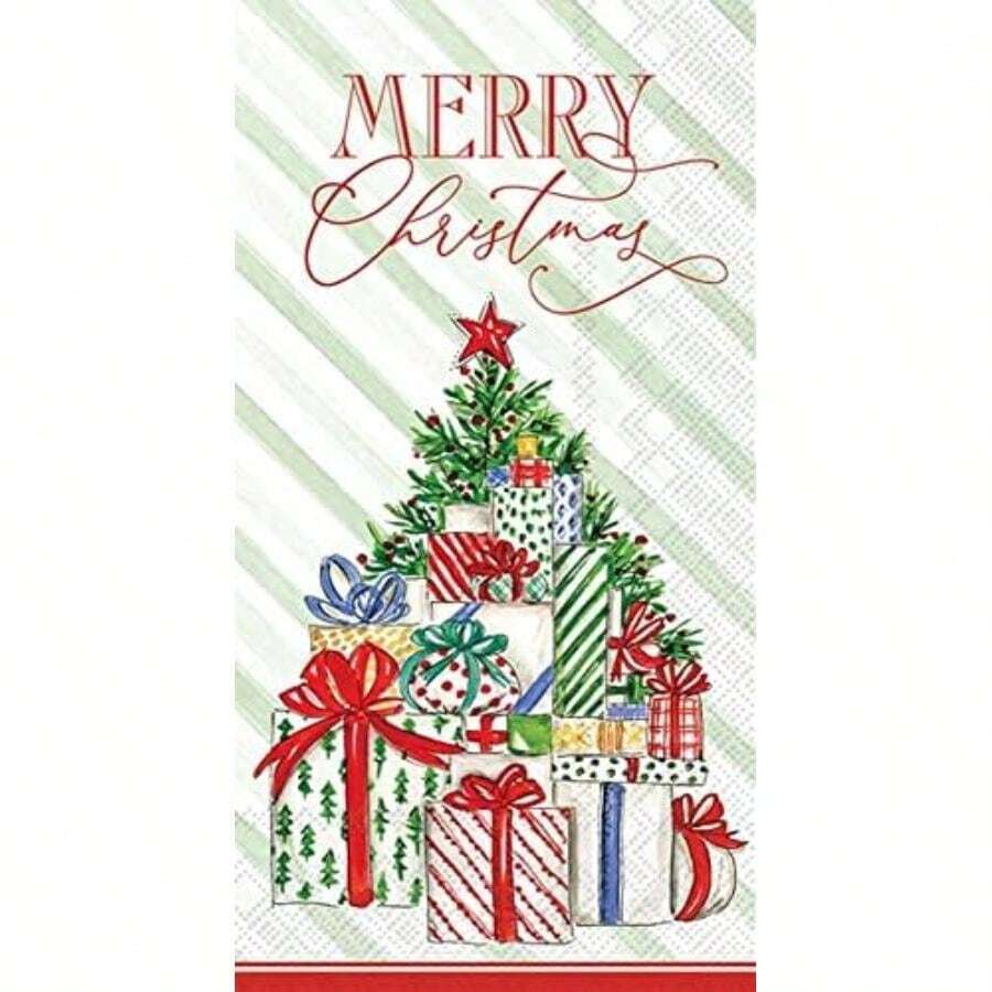 Home Range 20 servilletas de papel de cóctel, perros de Navidad(16-Count Guest Size Árbol de regalos de Navidad) - Multicolor - Ver 1