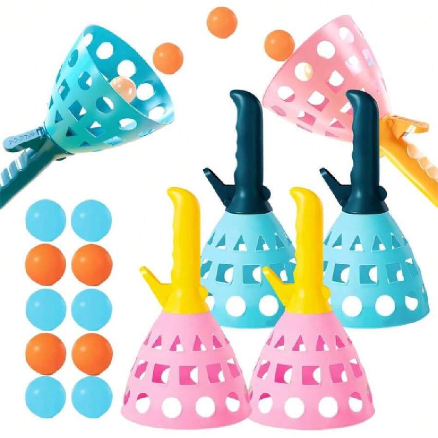 Juego de pelota Pop-Pass-Catch, Juego de pelota de captura pop con 4 cestas de lanzador de Captura y 20 bolas, Actividades de Juegos Interiores al Aire última Intervensión para Adultos y en Familia,38260656 - Multicolor - Ver 1