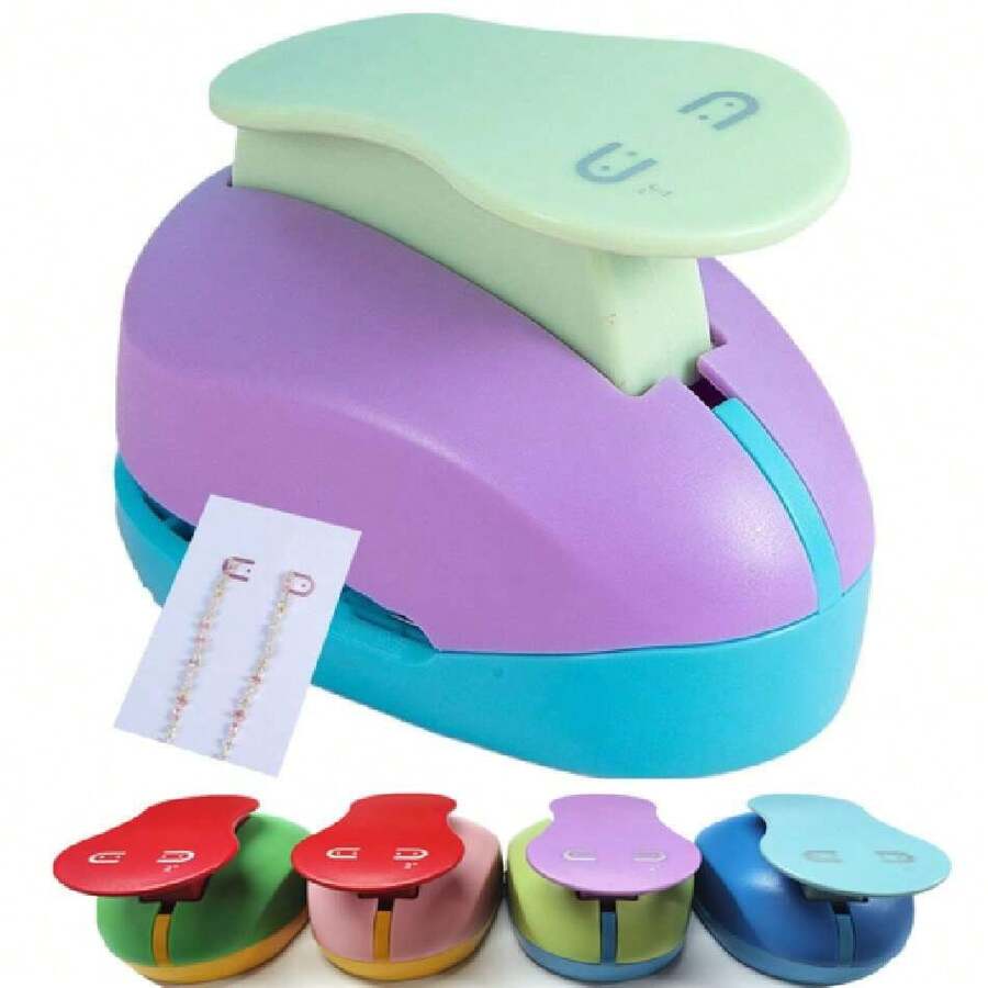 Herramienta de perforación de tarjetas para arete, perforadora para varios estilos de arete, perforadora limpia con colección de escombros para joyería, tarjetas, papel, manualidades,38264595 - Multicolor - Ver 1