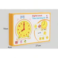 Wooden Early Education Clock Time Learning Set, Grade 1-2 Time Recognition Enlightenment Tool, Home Classroom Time Conversion Training Equipment, Cross-Border Compliant Set - Multicolor - View 5