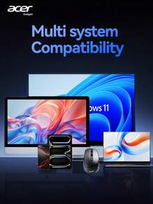 Acer OMR283 Wireless Mouse, 2.4GHz Ultra-Thin USB Wireless Mouse, USB Receiver, Optical Mouse, 6 Buttons, Auto Sleep Mode, Portable Mouse For Laptop, Desktop, PC - Black - View 9