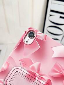 Custodia protettiva carina e minimalista in rosa chiaro con fiocco, compatibile con Apple iPad Mini 6 7, Tab A7 9, Pad 5 5Pro, Redmi Pad SE 11, cover protettiva dipinta, amichevole per la pelle e con supporto - Multicolore - Visualizzare 7