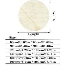 1 Luxury Large Round Mat - French Cream Beige Soft Plush Mat, Beige And White Modern Minimalist Design, Machine Washable Mat With Vinyl Backing, Beige Cream Mat Suitable For Living Room, Bedroom, Lounge - Available In Extra Large Size, Elegant Round Mat Suitable For Large Spaces, Extra Large Living Room Mat, Extra Large Living Room Carpet, Thick Floor Mat, Dining Table Mat, Large Area Carpet - 款式2 - 查看 6