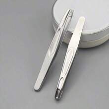 1/2pcs Premium Round Head Eyebrow & Facial Hair Removal Tweezers | Seamless Grip, Precise Trimming For Short Hair, Easy Combining Of Eyebrows, Beard, Sideburns - Durable Beauty Tool For Men And Women, Stainless Steel, Non-Electric