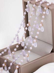 1m ABS Faux Pearl Water Drop Pearl Tassel Chain, Suitable For DIY Jewelry Making, Necklace, Bracelet, Clothing Accessories - JTT1822 - View 8