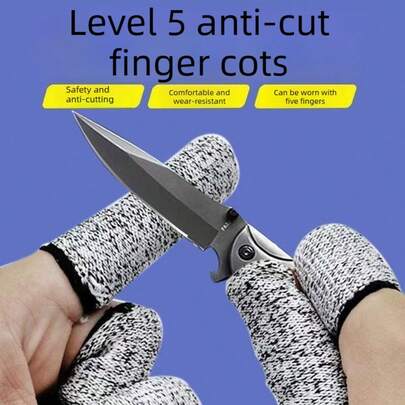 10/20/50pcs Anti-Cut Finger Sleeves, Wear-Resistant, Suitable For Work, Hardware, Gardening, Finger Protection Sleeves, Thickened Wear-Resistant, Easy To Grip, Adjustable Cuff, Suitable For Construction, Welding, Machinery Industry, Obsidian, Wood Carving Crafts And Other Manual Labor