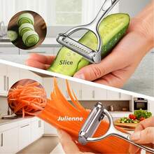1pc Multi-Purpose Stainless Steel Peeler - Effortlessly Peel Potatoes, Cucumbers And Carrots - Perfect For Kitchen, Restaurant And Hotel Use - Máy cạo da - Xem 2