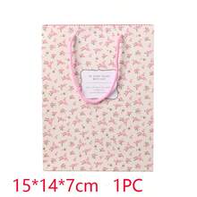Fresh Rose & Small Flower Decor Paper Bag, Gift Packaging Bag For Party Or Presents - Multicolor - View 8
