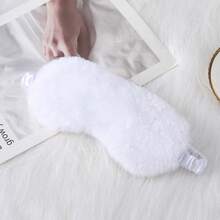 Sunshade Sleeping Comfort Soft-Fiber Rabbit Fur Eye Mask Plush Eye Mask Cute Home-Use Eye Protection Mask For Sleeping Exclusively - 白色 - 查看 2