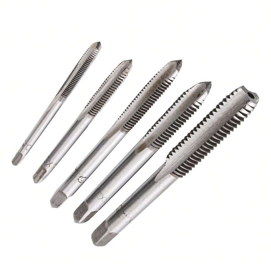 5pcs M3 M4 M5 M6 M8 Threaded Faucet Set, Metric Threaded Tap, Nitrided Coating Machine Screw Tap And Die Tool